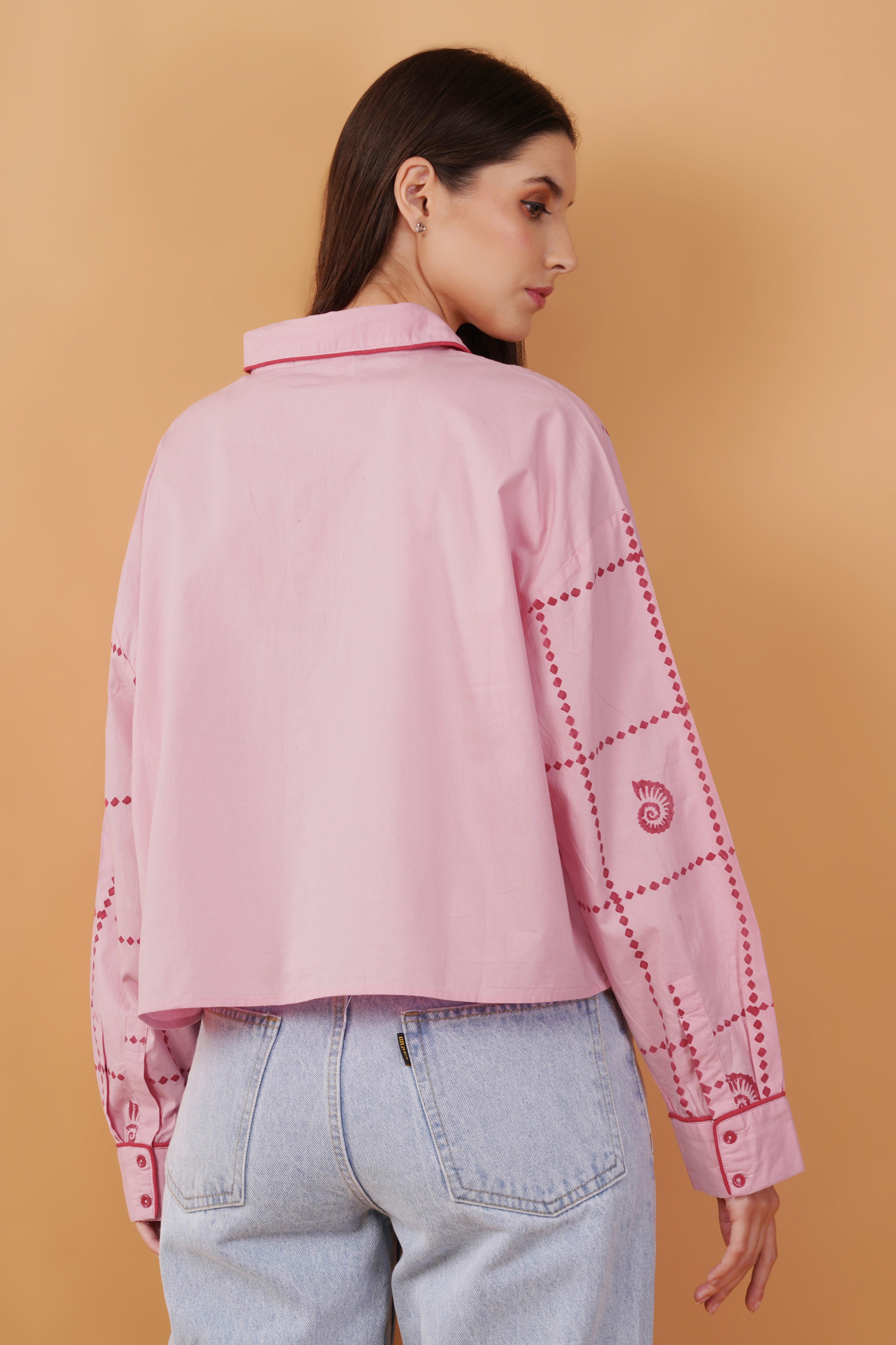 Block Printed Crop Shirt