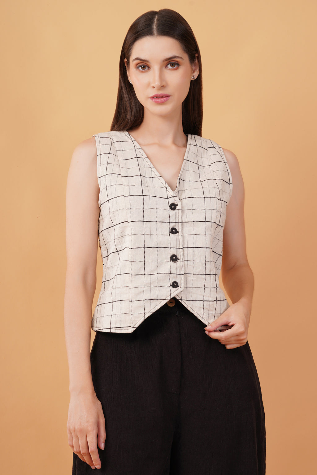 Reversible Grid Waistcoat