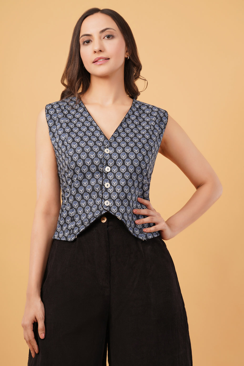 Reversible courdroy waistcoat